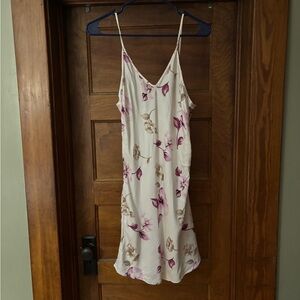 Floral Print Chemise in Cream and Purple